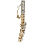 Lanvin Gold and Silver Crystal Clip-On Earrings
