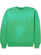 Acne Studios - Logo-Appliquéd Garment-Dyed Cotton-Jersey Sweatshirt - Green