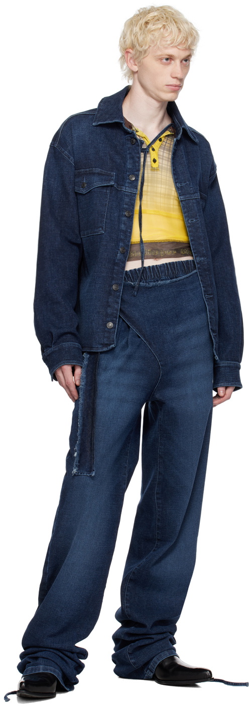 Ottolinger Blue Raw Edge Denim Sweatpants