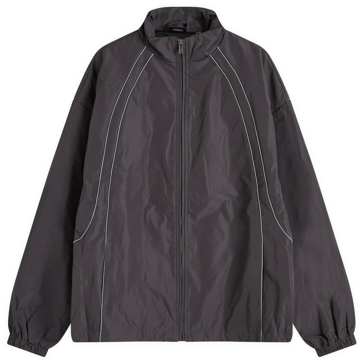 Daily Paper Men's Taye Logo Track Jacket in Obsidian Black Daily Paper