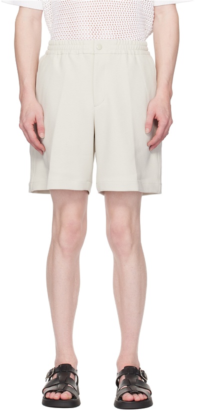 Photo: Solid Homme Off-White Flap Pocket Shorts