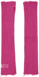 MM6 Maison Margiela Pink Ribbed Arm Warmers
