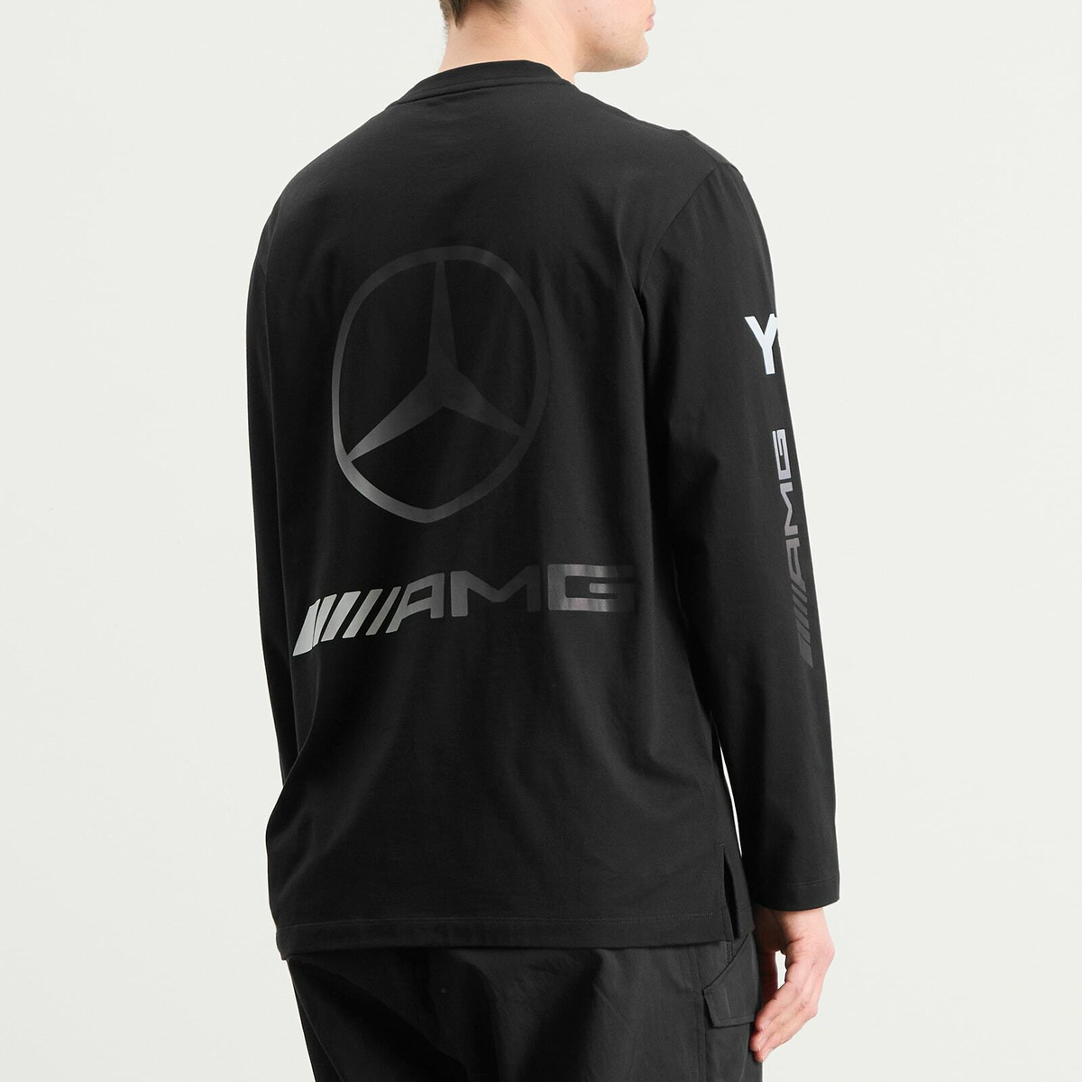 Y-3 Men's x Mercedes F1 Chaos Long Sleeve T-Shirt in Black