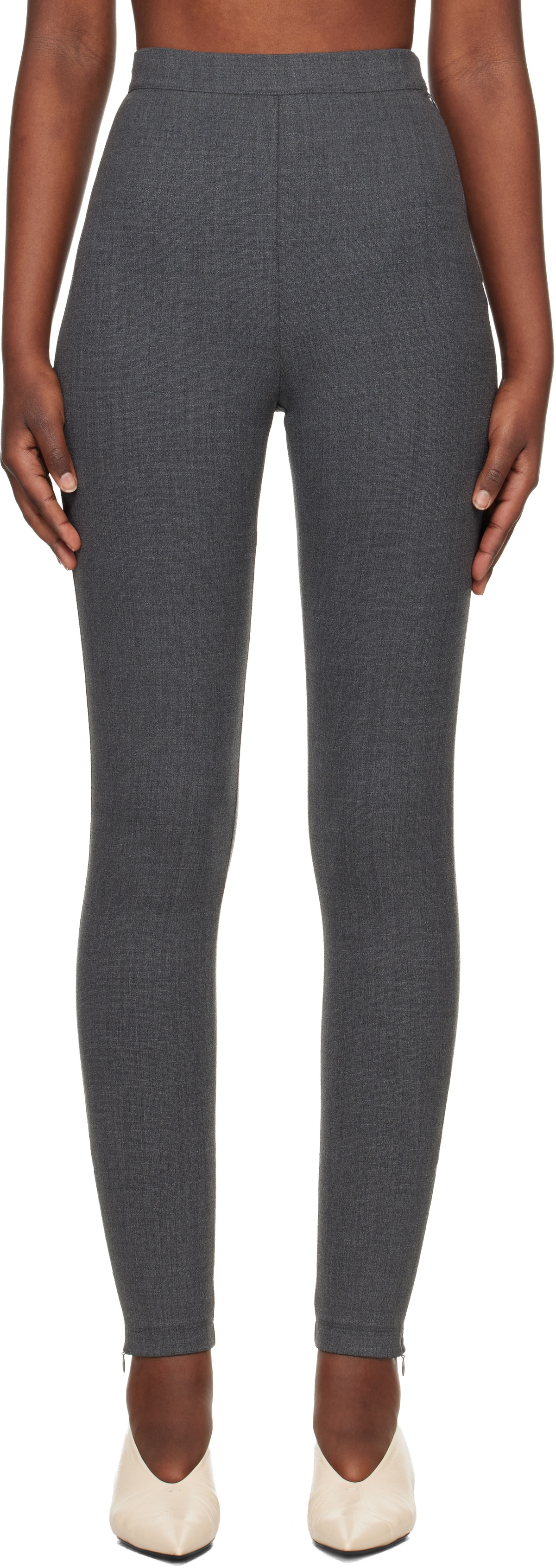 Jil Sander Gray Trouser Leggings
