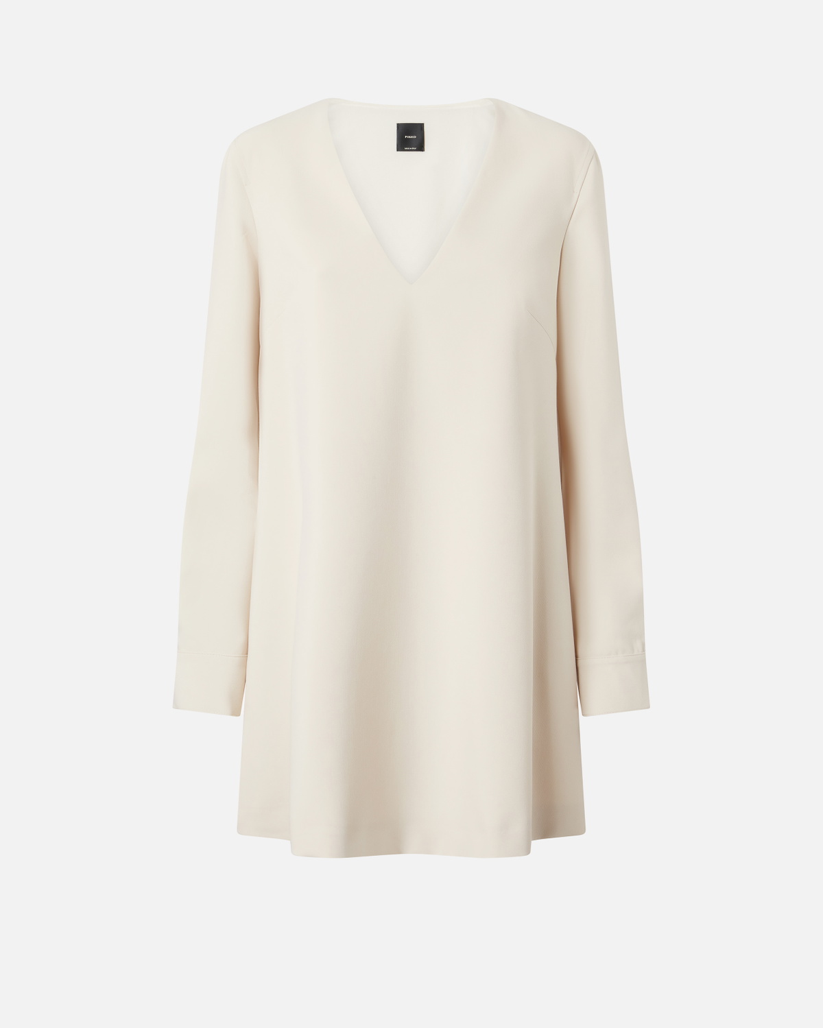 Pinko Technical Fabric V Neck Mini Dress Fog Beige