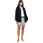 Versace Navy Cotton-Terry Jacquard Zip Jacket