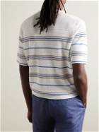 Loro Piana - Striped Herringbone Linen T-Shirt - White