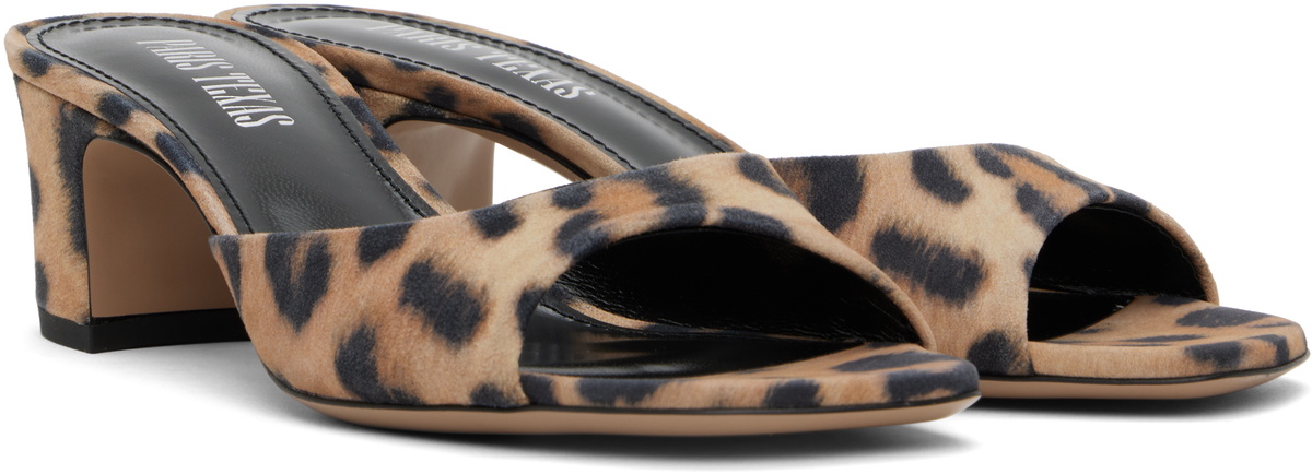 Paris Texas Tan & Black Lara 50 Mules Paris Texas