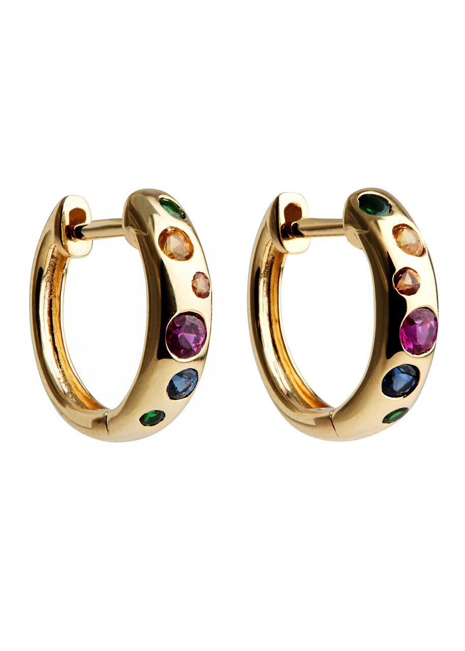 Roxanne First Rainbow 14kt Gold Hoop Earrings - Multicoloured 1 - One Size