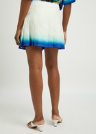 Casablanca Pleated Silk Mini Skirt White