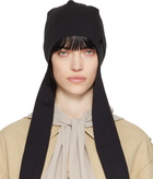 OPEN YY Black Jersey Earflap Beanie