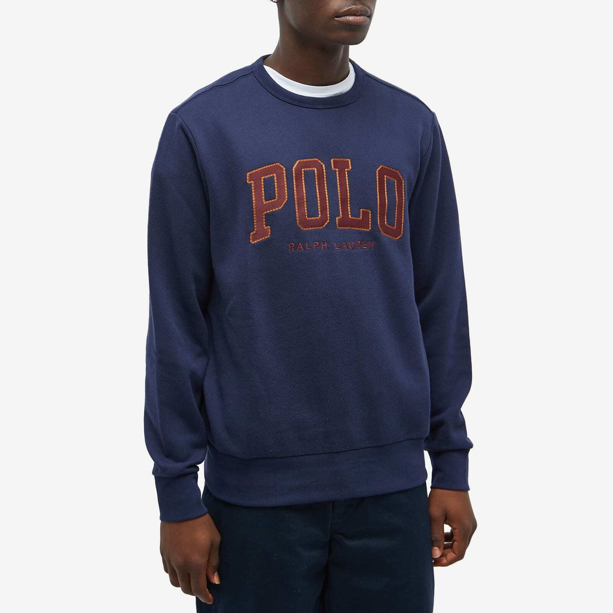 Polo Ralph Lauren Men s Polo College Logo Crew Sweat in Cruise Navy