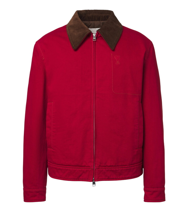 Photo: Ami Paris Ami de Coeur corduroy-trimmed denim jacket