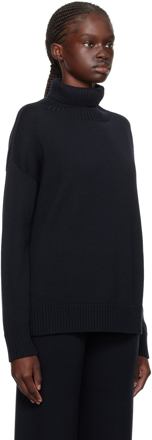Max Mara Leisure Navy Nuble Turtleneck