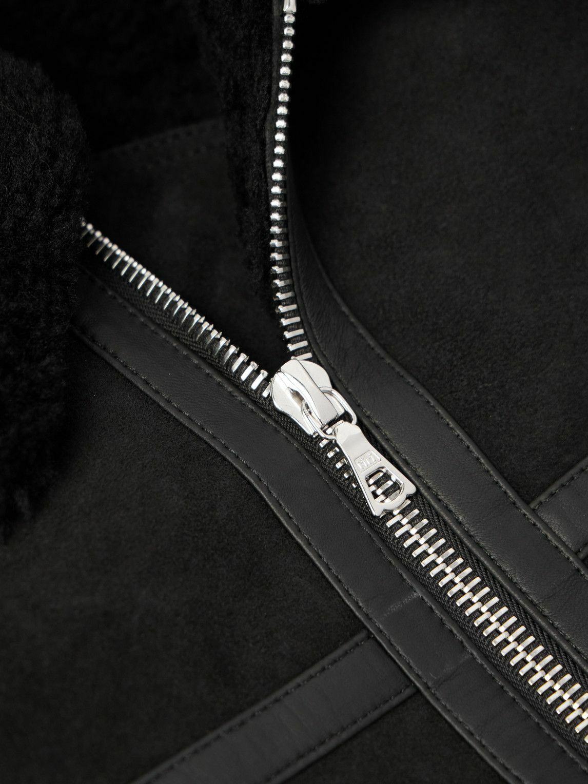 Officine Générale - Isaac Leather-Trimmed Shearling Jacket - Black
