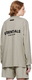 Fear of God ESSENTIALS Gray Cotton Long Sleeve T-Shirt