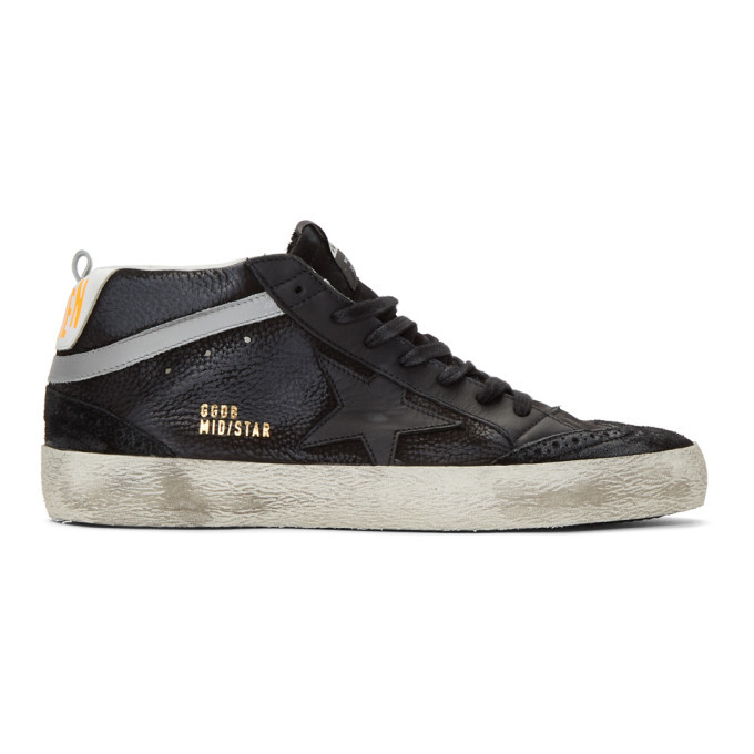 Photo: Golden Goose Black Nubuck Mid Star Sneakers