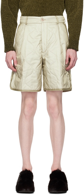 Photo: Dries Van Noten Green Padded Shorts