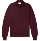 BRIONI - Wool Half-Zip Sweater - Burgundy