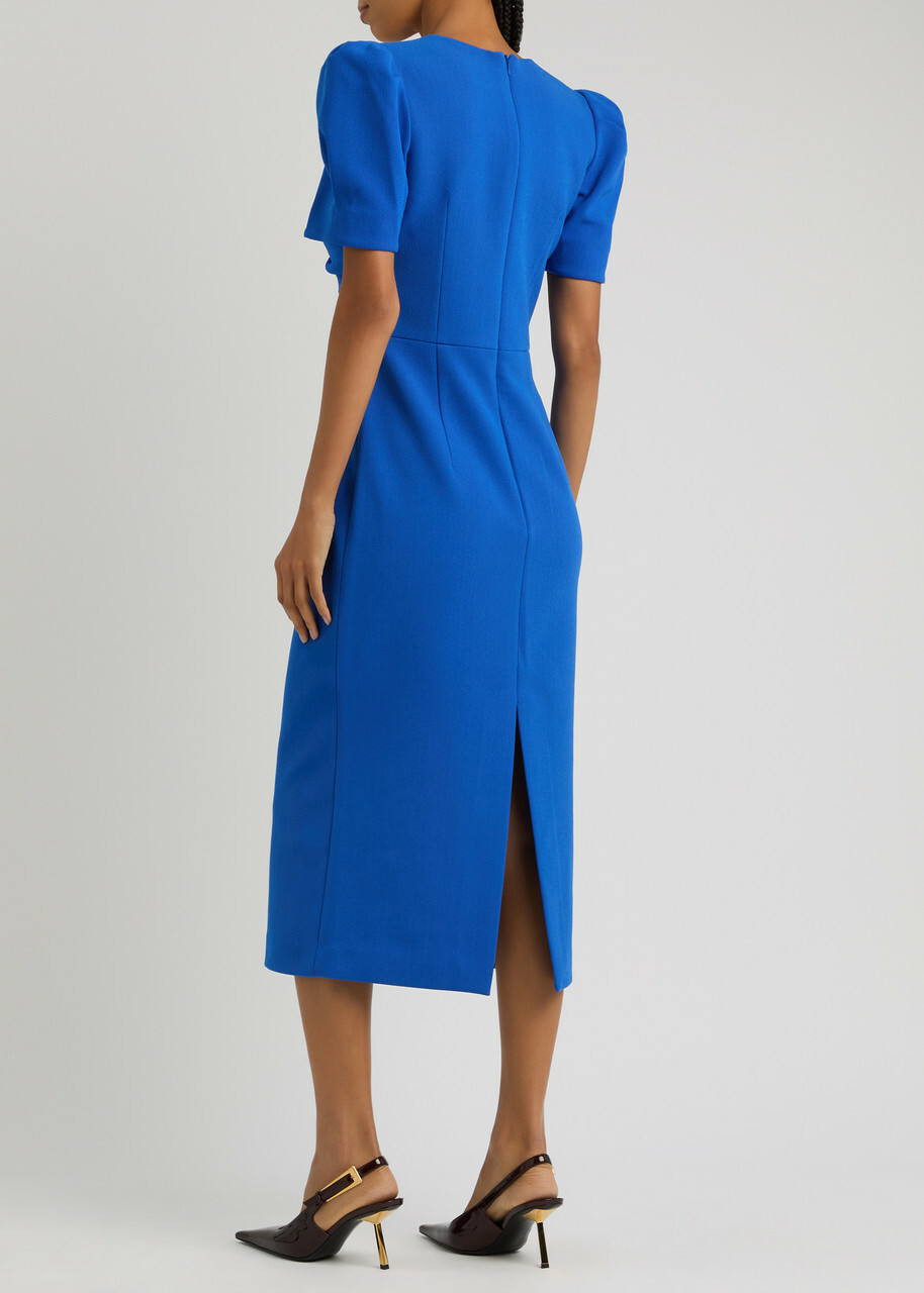 Rebecca Vallance Antonella Crepe Midi Dress Blue Rebecca Vallance