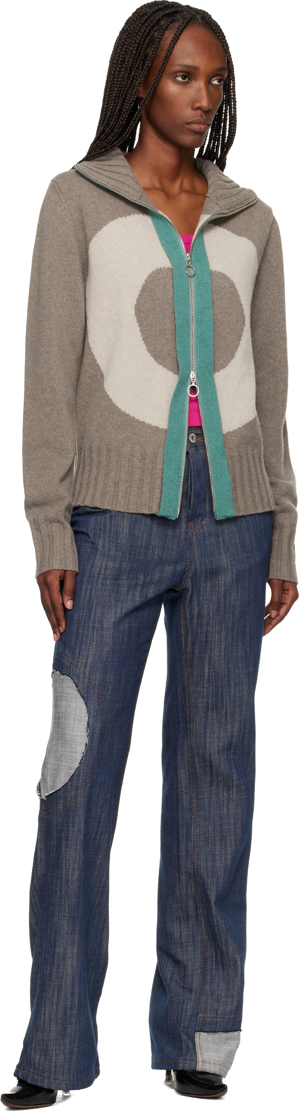 Edward Cuming Brown Vortex Window Sweater