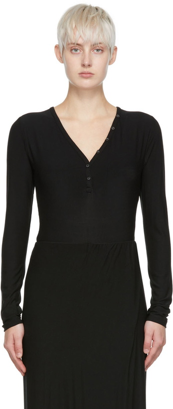 Photo: determ; Black Rayon Bodysuit