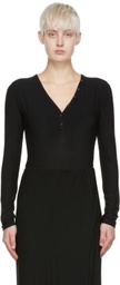 determ; Black Rayon Bodysuit