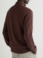 Hartford - Donegal Wool-Blend Half-Zip Sweater - Brown