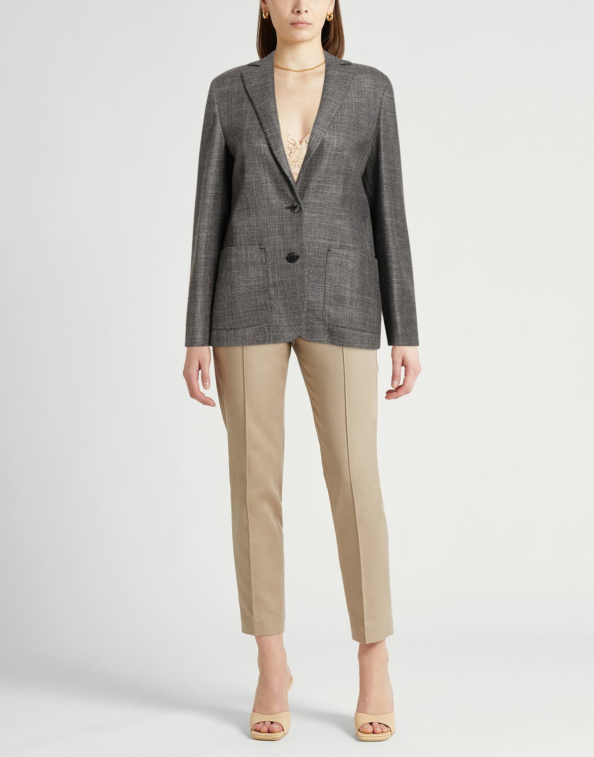 Agnona Womens Blazer Taupe