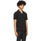 Z Zegna Black Crepe Short Sleeve Shirt