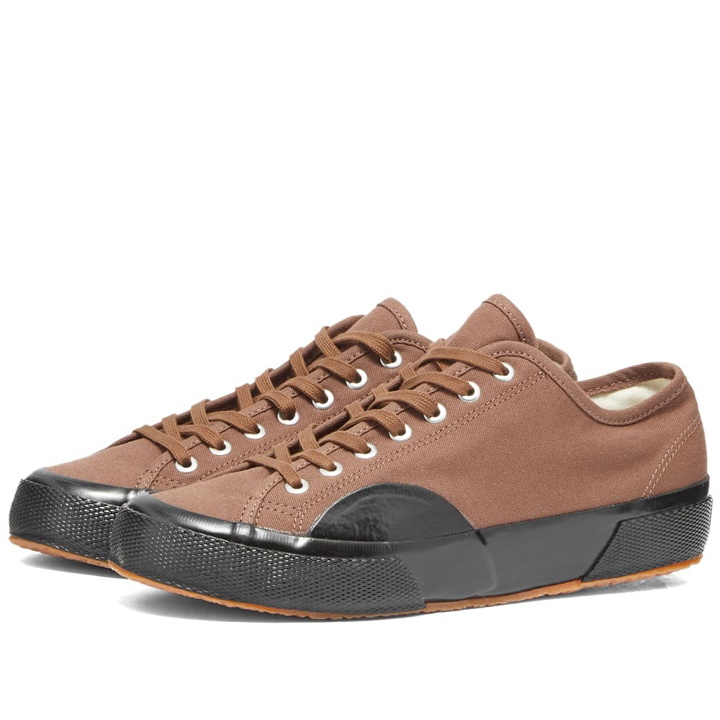 Photo: Artifact by Superga Men's 2431-D Canvas Sneakers in Mid Brown/Black