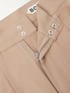 BODE - Straight-Leg Pleated Cotton-Twill Shorts - Neutrals