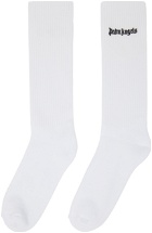Palm Angels White Embroidery Logo Socks
