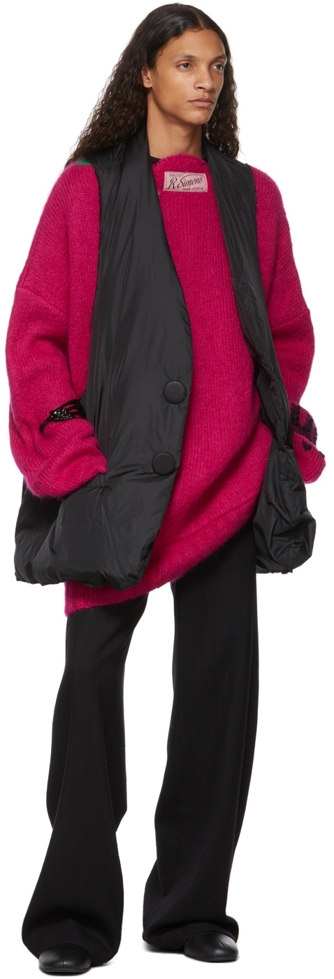 Raf Simons Pink Oversized Jacquard Sleeve Sweater Raf Simons