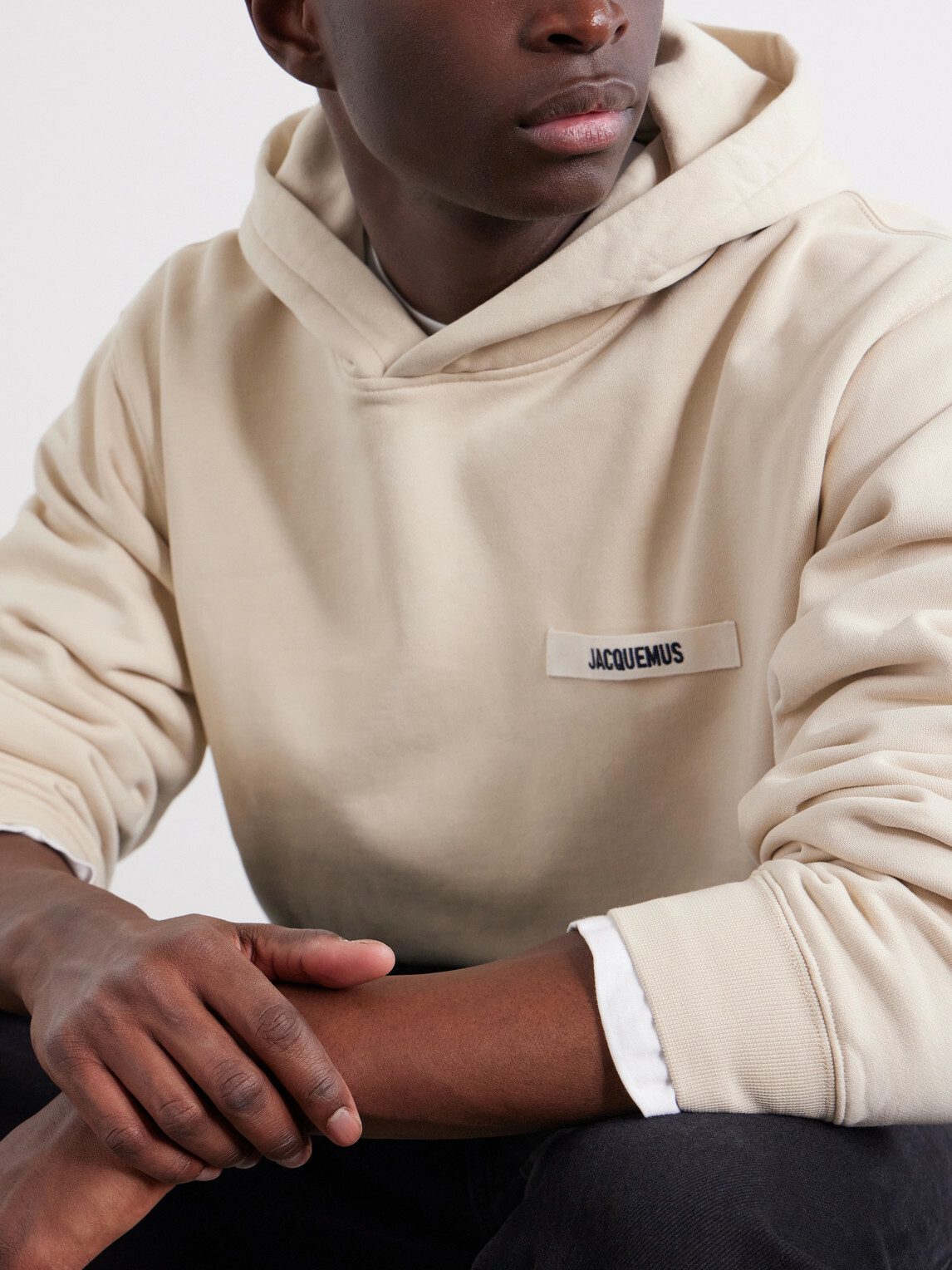Jacquemus - Logo-Appliquéd Cotton-Jersey Hoodie - Neutrals