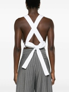 Sinead O'Dwyer White Square Neck Crop Top