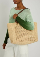 Mulberry Crochet Leather and Raffia Tote - Natural - One Size