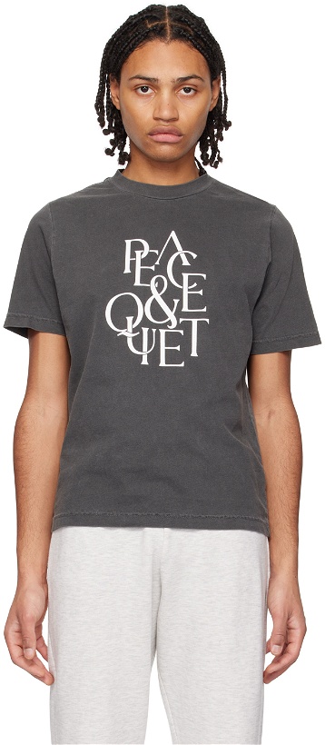 Photo: Museum of Peace & Quiet Black Serif T-Shirt