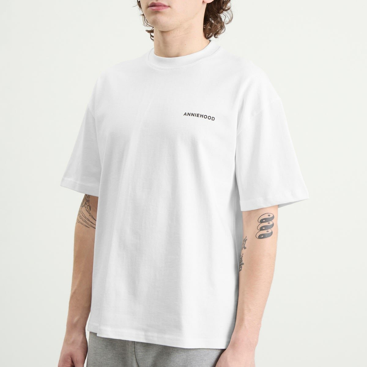 ANNIE HOOD Men's Mini Logo T-Shirt in White