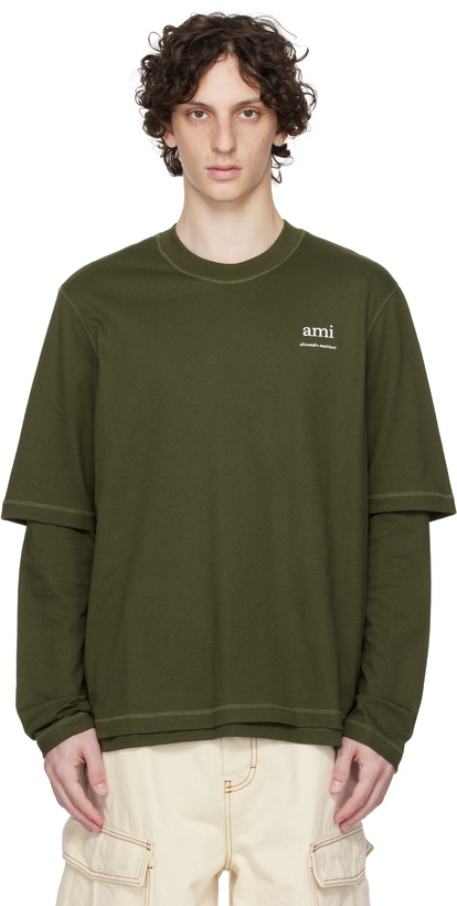 Photo: AMI Paris Green Long Sleeves T-shirt