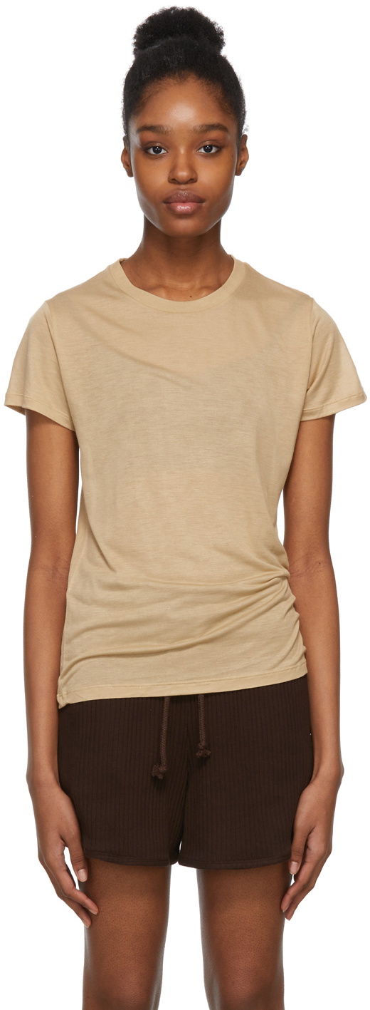 Baserange Beige Bamboo Jersey T-Shirt Baserange