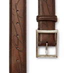 Berluti - 3.5cm Brown Scritto Leather Belt - Men - Brown