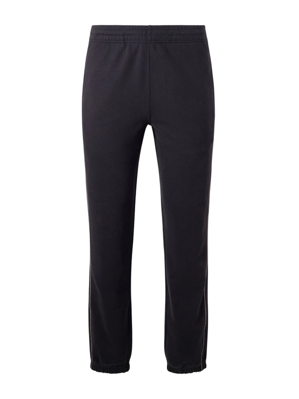 Photo: Burberry - Tapered Checked Cotton-Jersey Sweatpants - Black