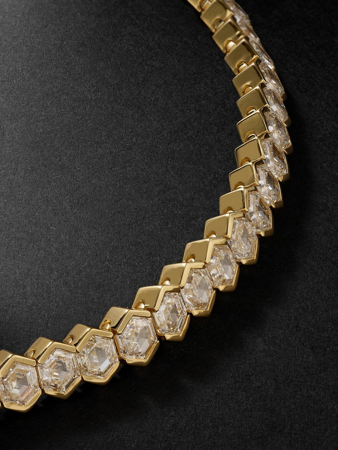 KOLOURS JEWELRY - Hexagon 18-Karat Gold Diamond Bracelet - Gold