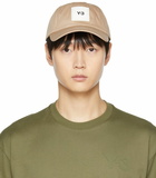 Y-3 Beige Square Label Cap