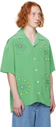 Glass Cypress Green Flower Shirt