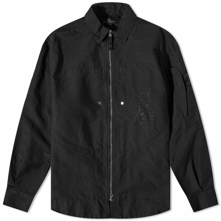 Photo: Stone Island Shadow Project Men's Cotton Nylon Printed Shirt Jacke in Black