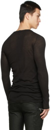 Rick Owens Black Rib Long Sleeve T-Shirt