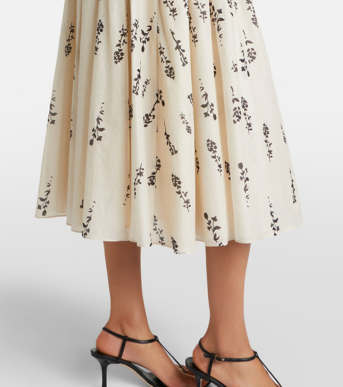 'S Max Mara Embellished floral cotton voile midi dress