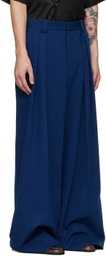 King & Tuckfield Navy Wide Leg Denim Trousers